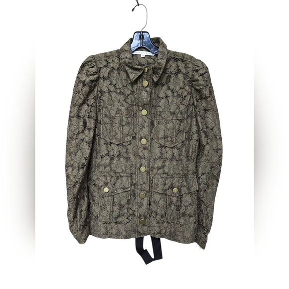 Veronica Beard Olive Green and Black Lace Jacket Size 2 - Picture 2 of 6